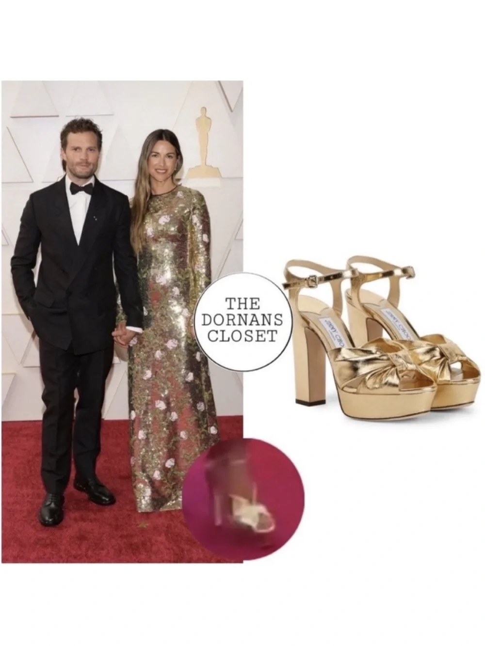 Jimmy Choo Heloise 120 Gold Metallic Nappa Leather Platform Sandals 38.5